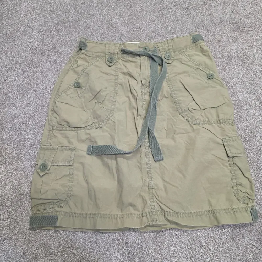 Y2K Gorpcore Indie Gap Surplus Women's Cargo Mini Skirt Sz 1 Olive Green Cotton